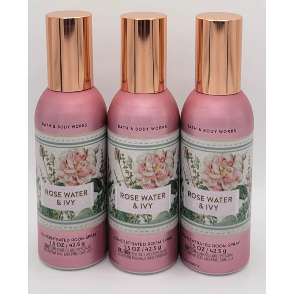 3x Bath & Body Works Rose Water & Ivy Concentrated Room Spray New 1.5 oz each